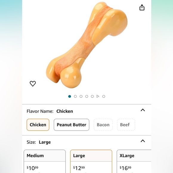 Tikaton Dog Chew Toys for Aggressive Chewers, Chicken Flavor Durable Dog Bone LG - Picture 6 of 6